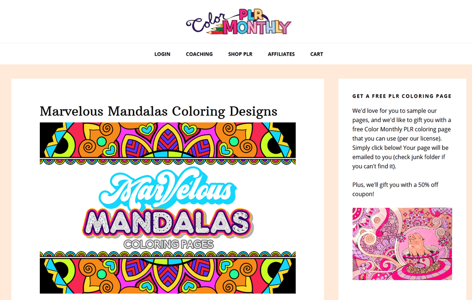 Download Marvelous Mandalas Designs Plr Coloring Pages