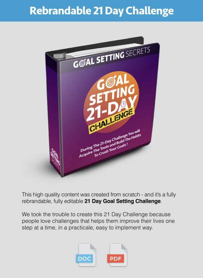 Goal Setting Secrets Rebrandable 21 Day Challenge