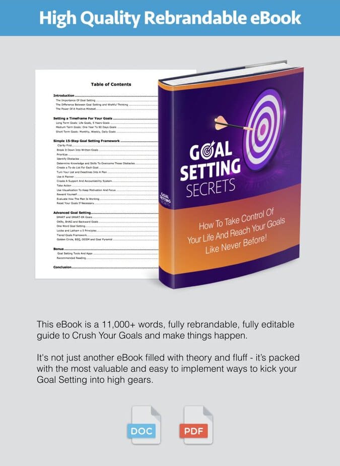 Goal Setting Secrets Rebrandable Ebook