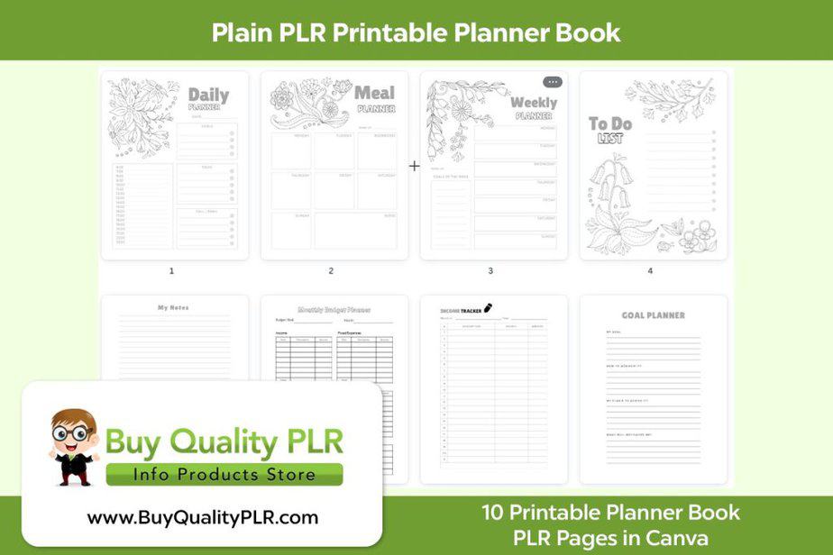 Plain PLR Printable Planner Book