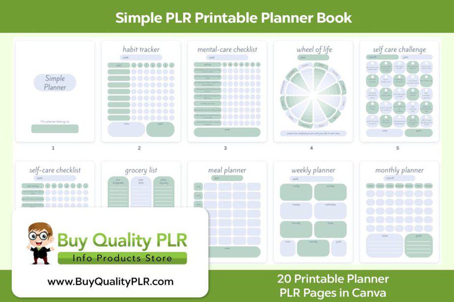 Simple PLR Printable Planner Book