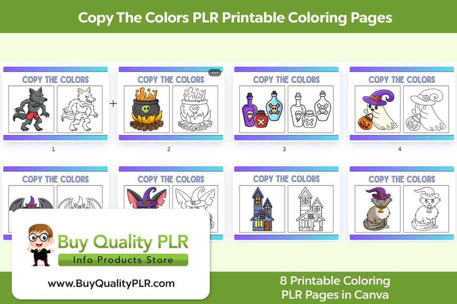 Copy The Colors PLR Printable Coloring Pages