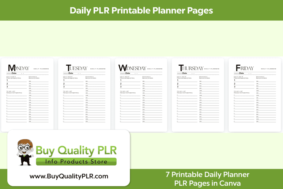 Daily PLR Printable Planner Pages