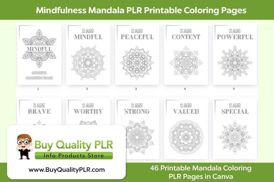Mindfulness Mandala PLR Printable Coloring Pages
