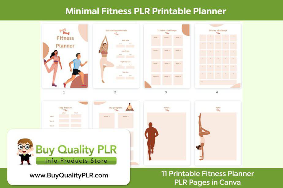 Minimal Fitness PLR Printable Planner