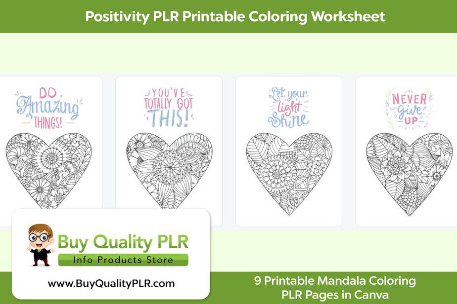 Positivity PLR Printable Coloring Worksheet