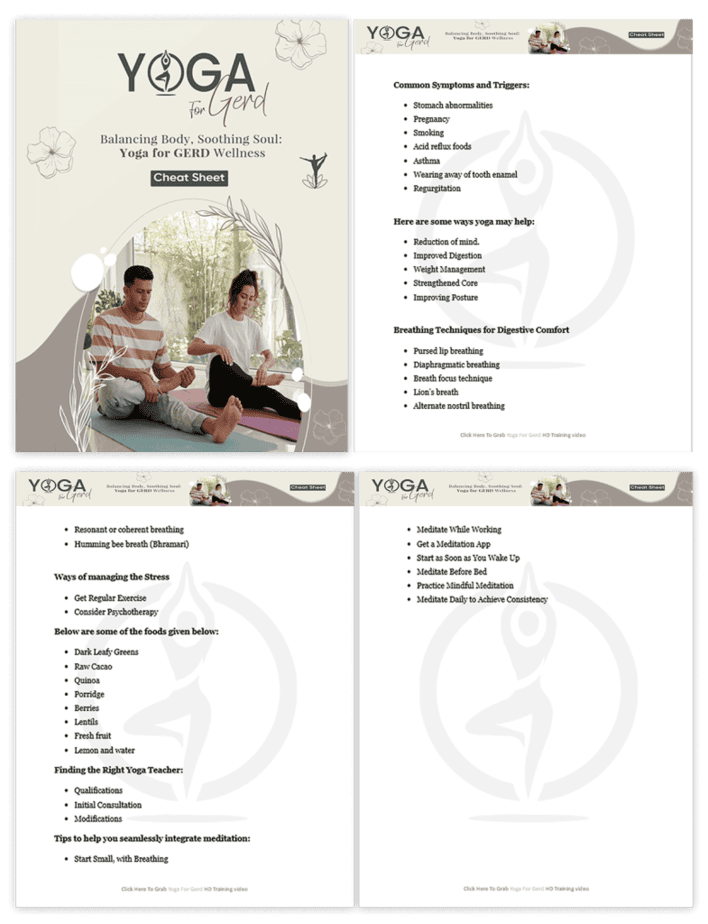 Yoga for Gerd PLR Sales Funnel Cheatsheet Screenshot