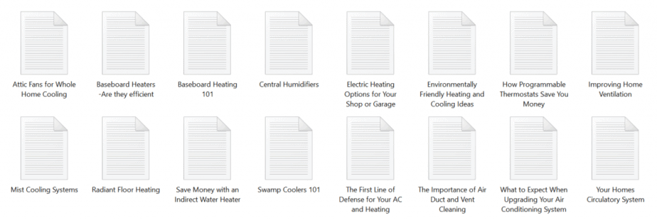 Heating and Cooling PLR Articles Sample text